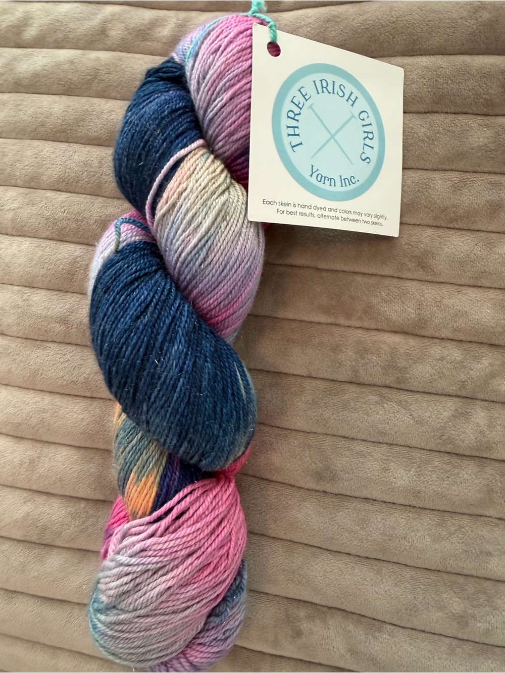Three Irish Girls Multicolor Hand-Dyed Yarn - Blue & Pink
